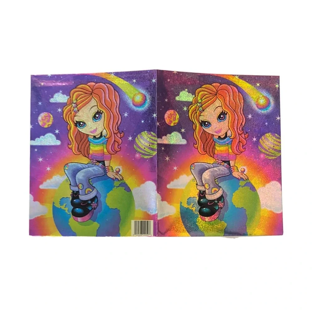Lisa Frank Pocket Folder Glitter Terra Linda Planets Outer Space NEW & UNPUNCHED